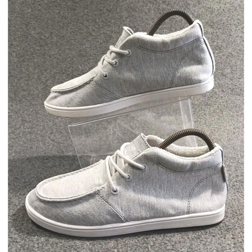 Roxy Women's Minnow Wally Mid Top Lace Up Jersey Shoe Gray Size 8